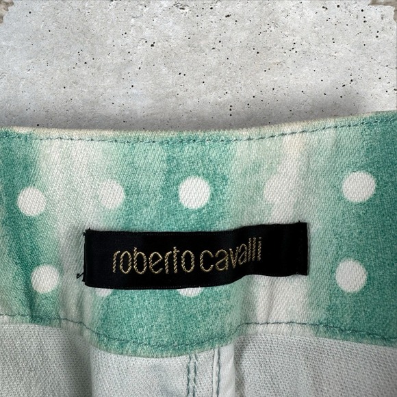 Vintage Y2K Roberto Cavalli Belted Psychedelic‎ Ombré Dot Mini Skirt Size S - Picture 4 of 9